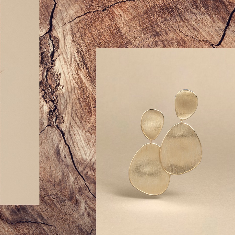 Gold earrings by Marco Bicego in Palm Desert, California on El Paseo