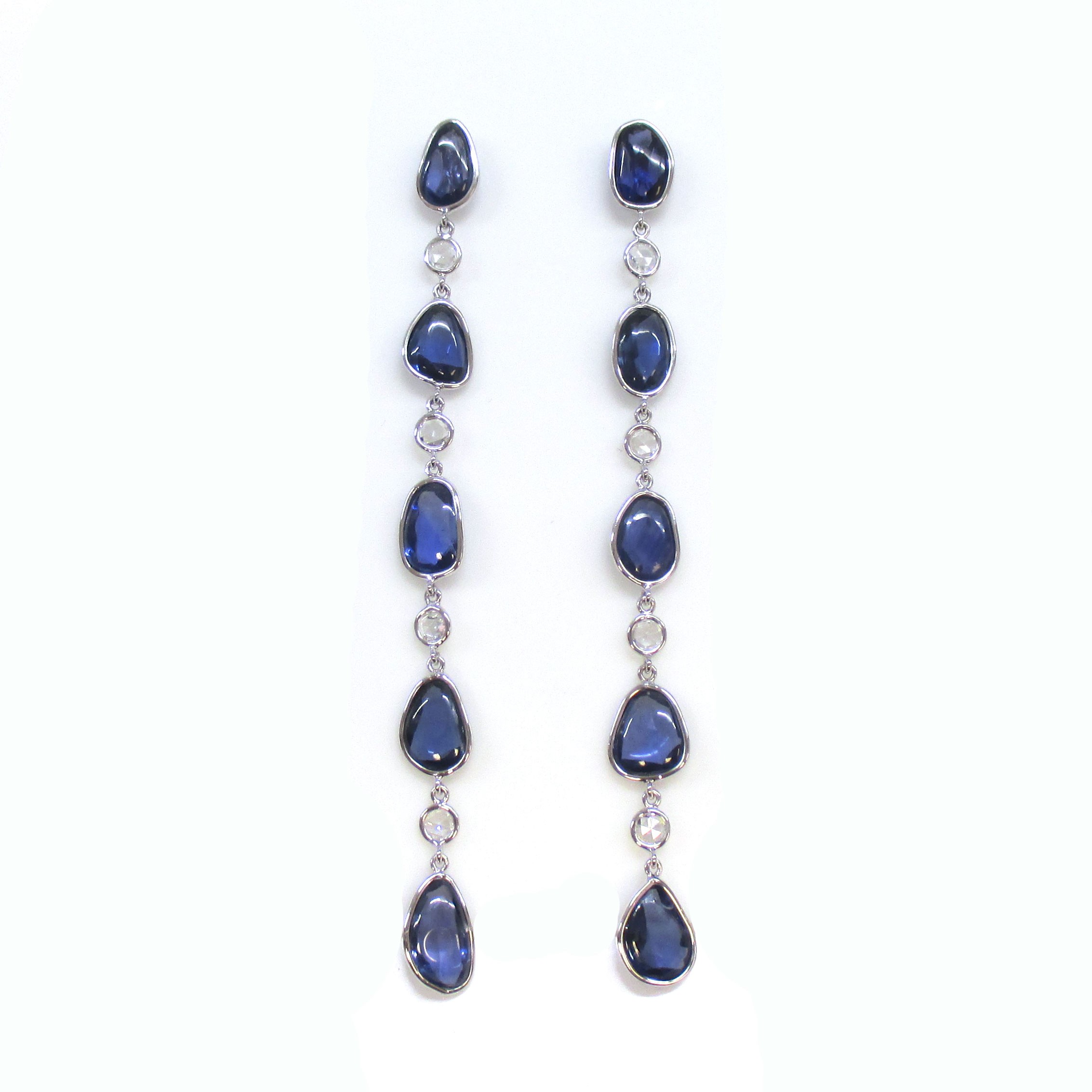 Sapphire and diamond earrings in Palm Desert on El Paseo