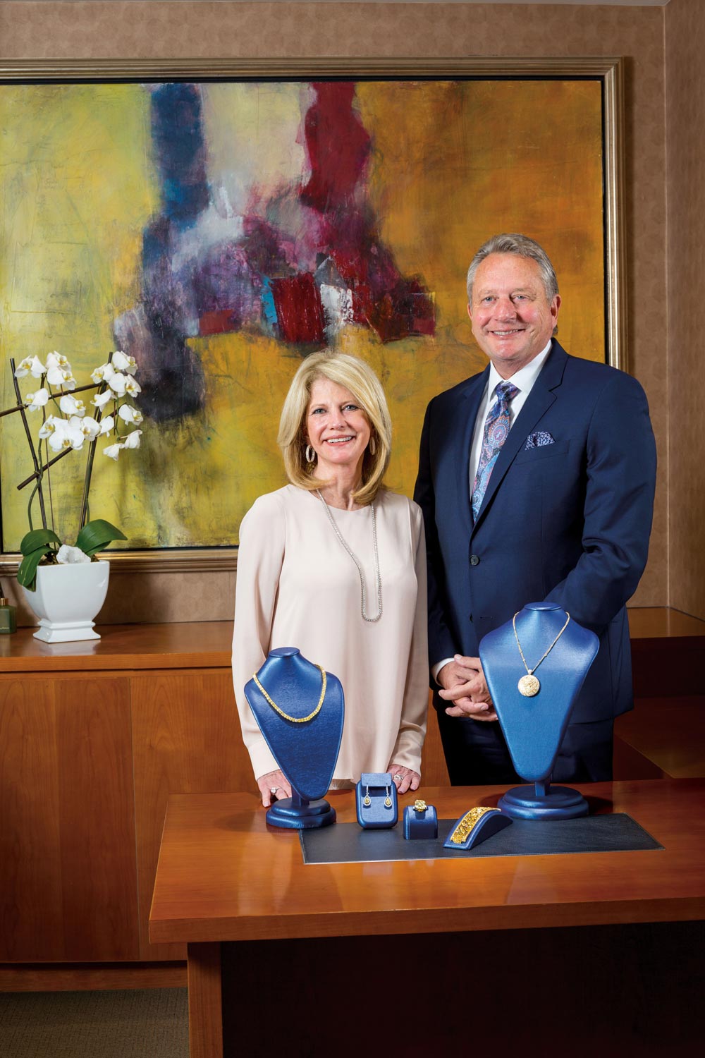 Leeds & Son Fine Jewelers CEO, Terry Weiner and Riki Stein, Vice President