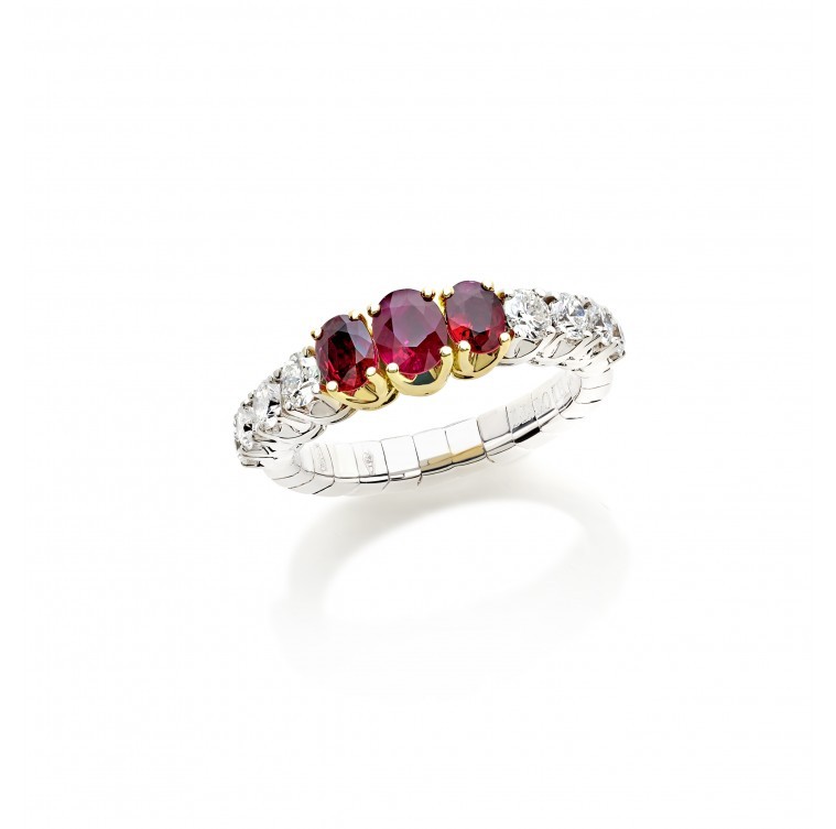Xpandable Diamond and ruby ring in Palm Desert, California on El Paseo
