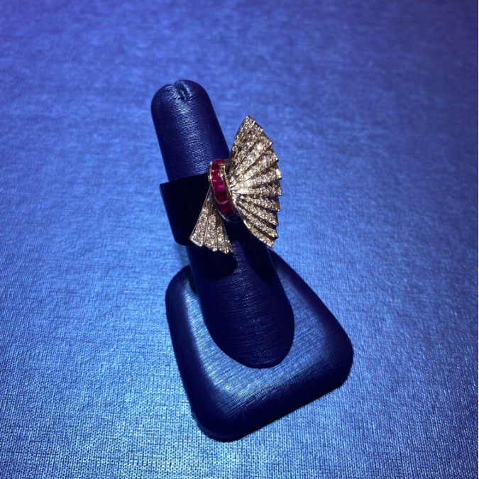Diamond, Ruby and Onyx Fashion Ring, Palm Desert Diamond, Ruby and Onyx Fashion Ring, Palm Desert