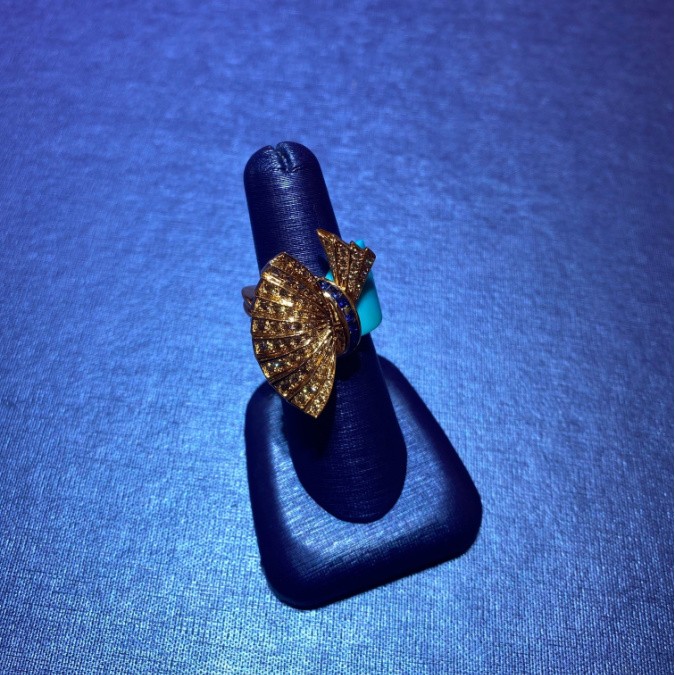 Brown diamonds, Sapphires and Turquoise Fashion Ring, Palm Desert Brown diamonds, Sapphires and Turquoise Fashion Ring, Palm Desert